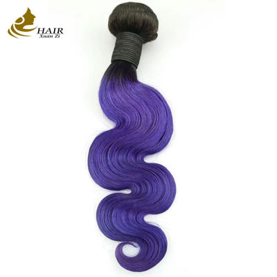 Purpur Wellenfarbenes Schatten menschliche Haarverlängerungen 26 Zoll Kinky lockig