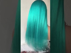 jungfräuliche menschliche Haare gerade blau 13*4 Frontal Spitzenperücke