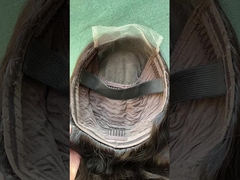 100% unberührtes menschliches Haar, Kleberlose Frontalperücke aus Spitzen mit Gurten