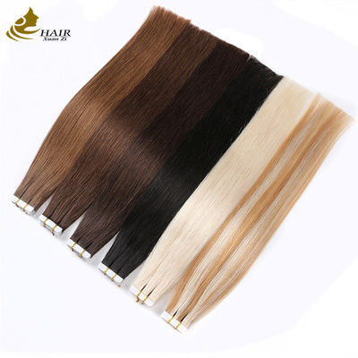 Remy Human Skin Weft Tape Haarverlängerungen Doppelgesichts russisches Band 8"-30" Länge Anpassung