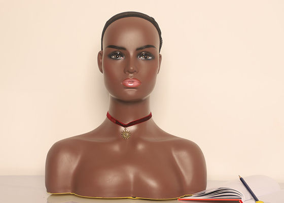 Full Bust Bald Mannequin Head With Shoulders 53cm Head Circumference