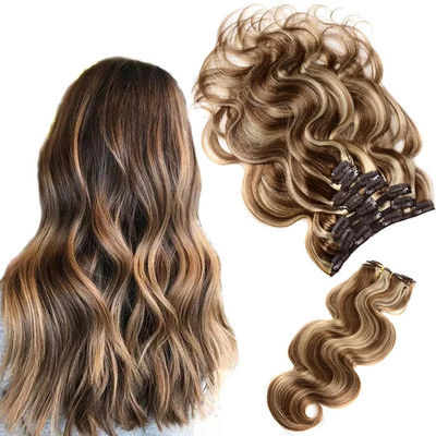 Qualität  Malaysian Weave Seamless Clip In Hair Extensions Smooth And Soft usine