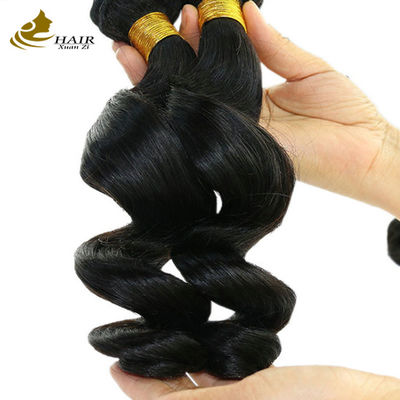 Natürliche schwarze kambodschanische Jungfrau 16 Zoll brasilianische Haare Loose Wave OEM