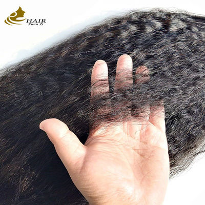 Kinky Straight Vorbunden Nano menschliche Haarverlängerungen Naturschwarz 18 Zoll
