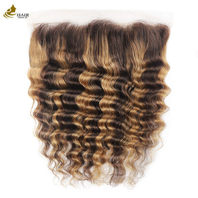 Klavier 4/27 Tiefe Welle Spitze Frontale Schließung Brasilianische Haare Transparent 13X4 Schließung