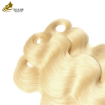 613 Blonde Farbe Jungfräuliches menschliches Haar Gewebe ohne Verwicklung ohne Vergießen