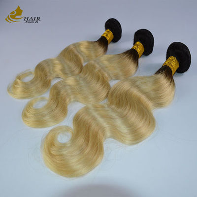 613 Blondine Jungfräuliche menschliche Haare Bündel Weft-Erweiterungen mit Verschluss Mit schneller Lieferung