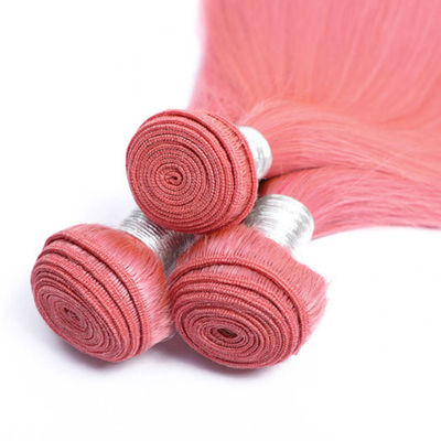 100% Fabrikgroßhandel Unverarbeitete rosa menschliche Haargewebe