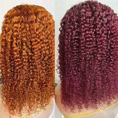 Farbige Bob Front Spitze Perücke 13X4 Front Spitze Perücke Locken menschliche Haare Spitze Perücke 180%