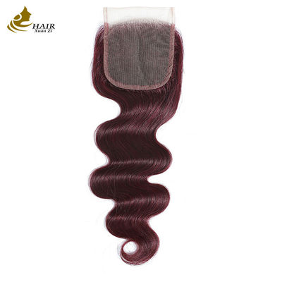 Virgin Ombre 99j Körperwelle menschliche Haare Spitze Schließung mit Babyhaar