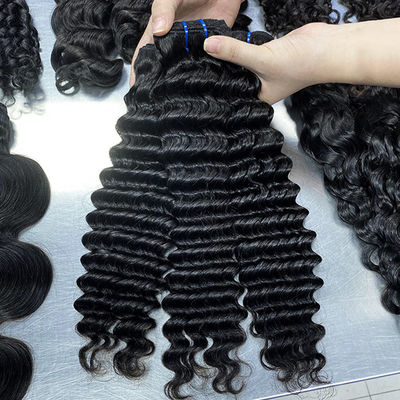 Rohes menschliches Haar Tiefe Welle Jungfrau brasilianische Haarbündel
