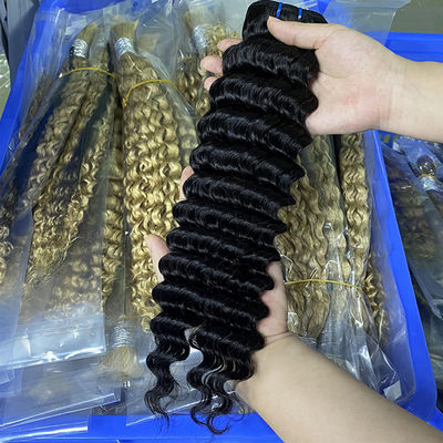 Rohes menschliches Haar Tiefe Welle Jungfrau brasilianische Haarbündel