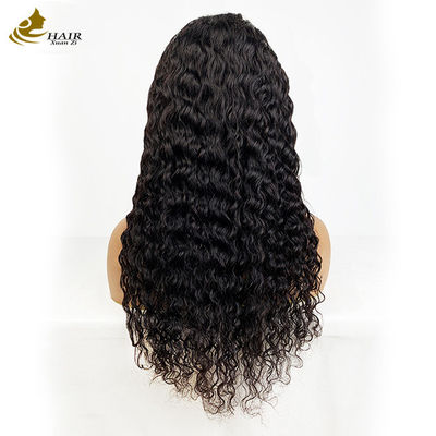 4*4 Frontale Spitze Jungfräuliches menschliches Haar Natürliche schwarze Locken Perücken mit Anti-Rutschstreifen