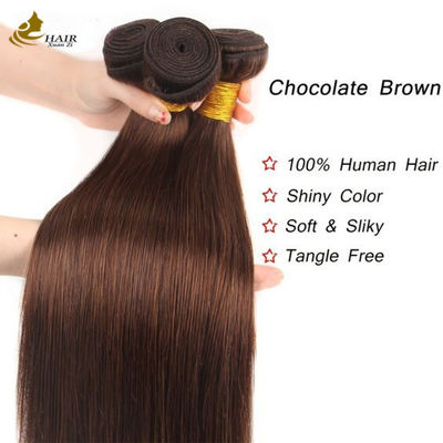 4# Farbe Schokoladebraun Gerade Bündel Menschenhaar Bündel Weft