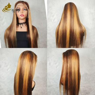 Heiss verkaufte vietnamesische menschliche Haare Fabrik Großhandel Kinky Locken P427 Klavier Farbe 13X4 Spitze Front Perücken