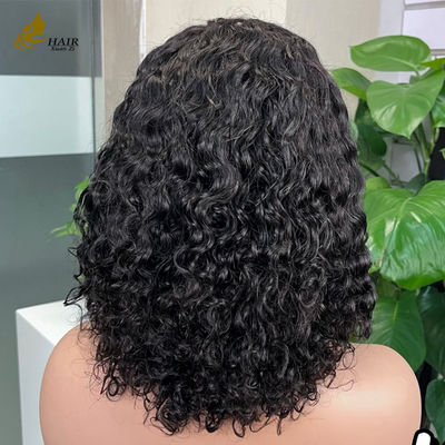 12 Zoll Kleberlos 5 * 5 Front Spitze menschliches Haar Perücke Wasserwelle Kleberlos Seidentop Vollspitze Perücke