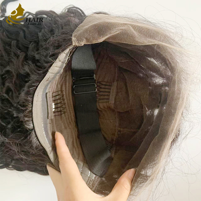 250% Dichte 20 Zoll Naturschwarz Water Wave HD 13*6 Glueless Full Lace Perücke mit natürlichem Haaransatz