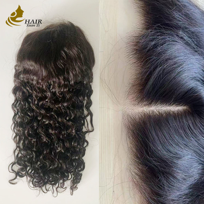 250% Dichte 20 Zoll Naturschwarz Water Wave HD 13*6 Glueless Full Lace Perücke mit natürlichem Haaransatz