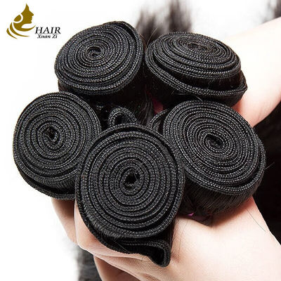 Seidige menschliche Haare Gerade Bündel Erweiterungen Farbig 1B Naturschwarz