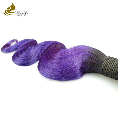 Purpur Wellenfarbenes Schatten menschliche Haarverlängerungen 26 Zoll Kinky lockig