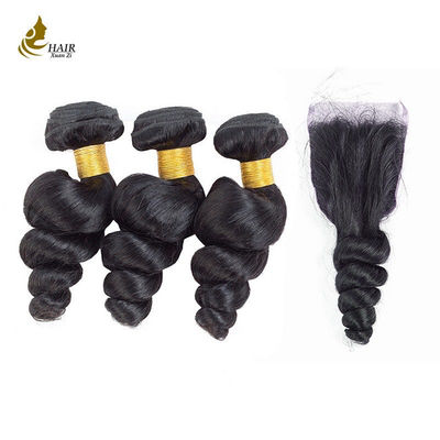 Natürliche schwarze Jungfrau menschliche Haare 100% Remy Naturwelle