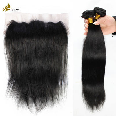 Straight Remy brasilianische menschliche Haare Bundle mit Spitze Frontalschließung