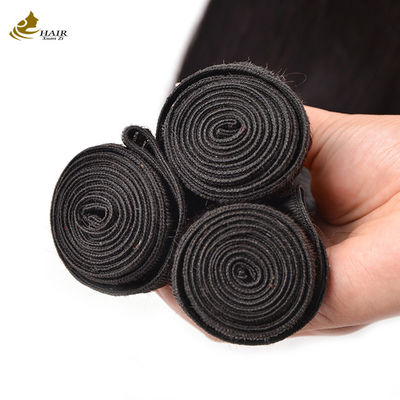 Unverarbeitet 100 Jungfrauenhaare Menschliche Bündel natürliche Farbe Gerade Haare Gewebe mit Schließung