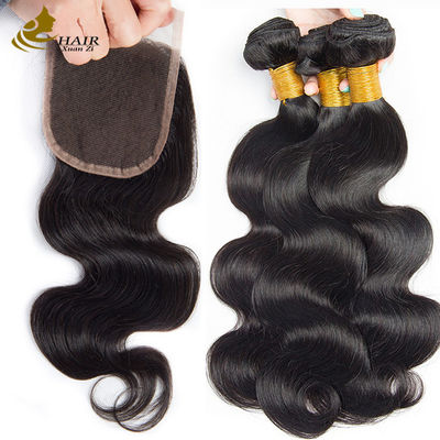 Oem Remy Human Hair Extensions Bundles Weft Raw Body Wave Hair Bundles mit Verschluss