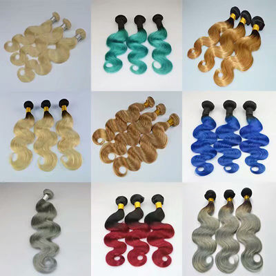 Indian Remy Ombre Haarbündel Erweiterungen kundenspezifische Farbe