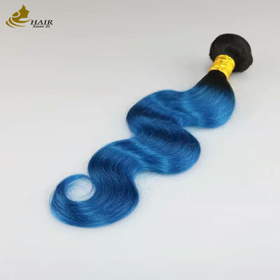 Popular Color Remy Human Hair Weave Blue Color Ombre Menschliche Haarverlängerungen
