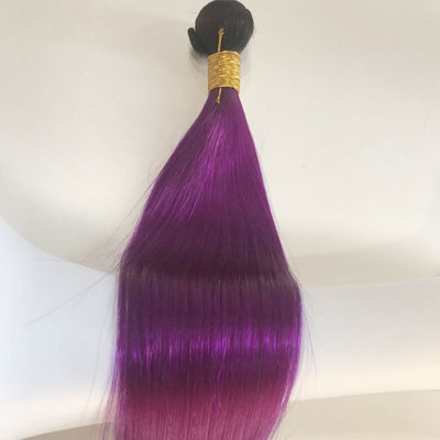 613 Farbiger Schatten menschliche Haarverlängerungen Bündel Weft 1B Lila