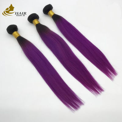 613 Farbiger Schatten menschliche Haarverlängerungen Bündel Weft 1B Lila