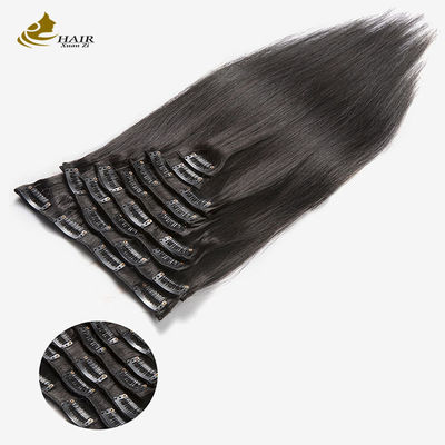 Brasilianische Lange gerade Haare Webe Schwarz Auburn Menschenhaar Bündel Clip In