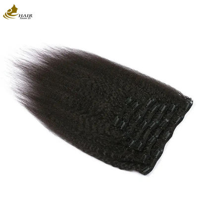 Yaki Kinky Malaysian Weave Haare nahtlosen Clip in Erweiterungen 7 Stück