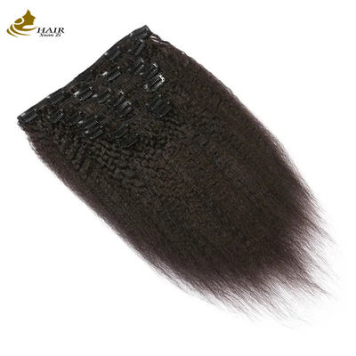 Yaki Kinky Malaysian Weave Haare nahtlosen Clip in Erweiterungen 7 Stück