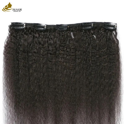 Yaki Kinky Malaysian Weave Haare nahtlosen Clip in Erweiterungen 7 Stück