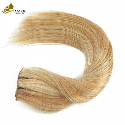 Jungfräuliche menschliche Haare Clip In Extensions Pferdeschwanz Gerade Klavier Farbe
