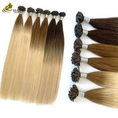 Flat Keratin T U Tip Remy Haarverlängerungen Blond angepasst
