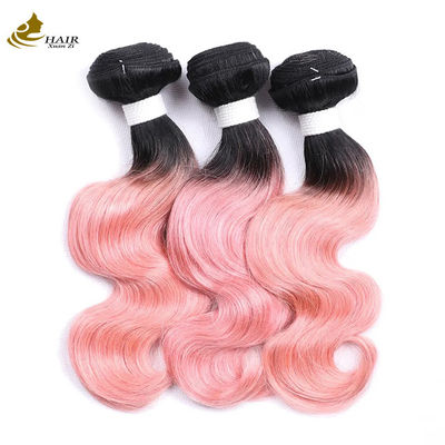 Malaysian Pink Virgin Human Hair Bundles 20 Inch 1B natürlich aussehen