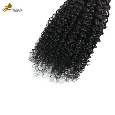 Lockerige Welle Gewebe Haarverlängerungen Afro Kinky Bündel Naturschwarz