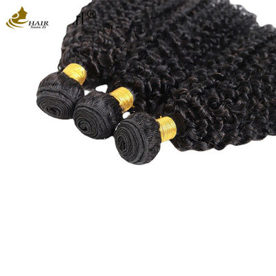 Lockerige Welle Gewebe Haarverlängerungen Afro Kinky Bündel Naturschwarz