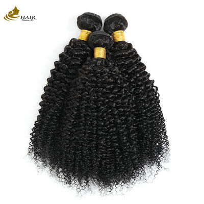 Lockerige Welle Gewebe Haarverlängerungen Afro Kinky Bündel Naturschwarz