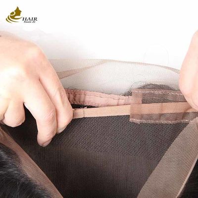 Gerade Kutikel ausgerichtet Jungfräuliches menschliches Haar 360 Vollspitzenverschluss