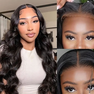 Haarmaterial Menschliche Haare Menschliche Haare Spitze Perücke 14"-30" mit verstellbaren Gurten