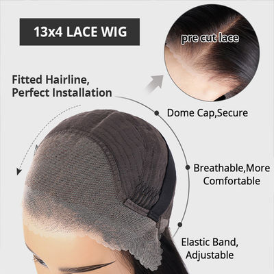 Knochen gerade Kleberlos Transparent 13X4 HD Spitze Vorderseite Natürliche Farben 100% menschliche Haare Perücken