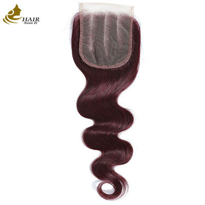 Virgin Ombre 99j Körperwelle menschliche Haare Spitze Schließung mit Babyhaar