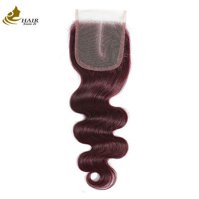 Virgin Ombre 99j Körperwelle menschliche Haare Spitze Schließung mit Babyhaar