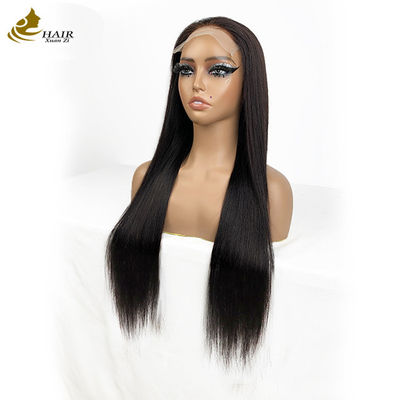 Großhändler Großhandel 6*6 Frontale Spitze Jungfräuliches menschliches Haar Natürliche schwarze gerade Perücken mit rutschsicheren Streifen