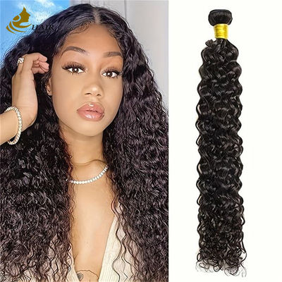 Natürliche schwarze Kinne lockiges brasilianisches menschliches Haar Bündel Haarverlängerungen Weft