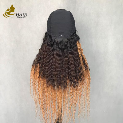 U-förmige lange lockige Welle 1b/4/27 Farbige persönliche menschliche Haarperücke